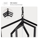 12-Light Farmhouse Kitchen Chandeliers, Matte Black And Sliver Vintage Rustic Cage Light Fixture Adjustable Height Chandeliers For Dining Room Hallway Foyer Entryway E12 Bulbs Not Included