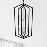 8-Light Farmhouse Kitchen Chandeliers, Matte Black And Sliver Vintage Rustic Cage Light Fixture Adjustable Height Chandeliers For Dining Room Hallway Foyer Entryway E12 Bulbs Not Included