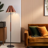 Floor Lamp With Leather Lampshade Perfect For Living Rooms, Bedrooms, Offices