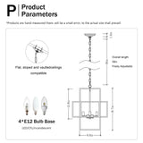 4-Light Metal Lantern Tiered Pendant Hanging Light Fixtures, Industrial Farmhouse Adjustable Height Chandeliers For Dining Room Hallway Foyer Entryway--Matte Black & Gold