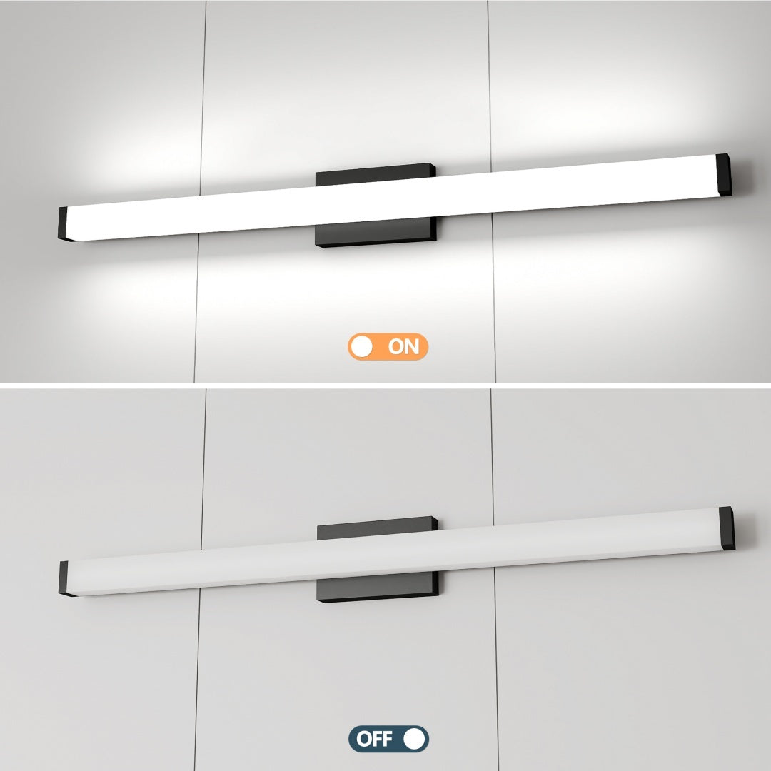 Black Modern Bathroom Light Fixtures Over Mirror 41 Inch LED Vanity Lights Bar For Bath
