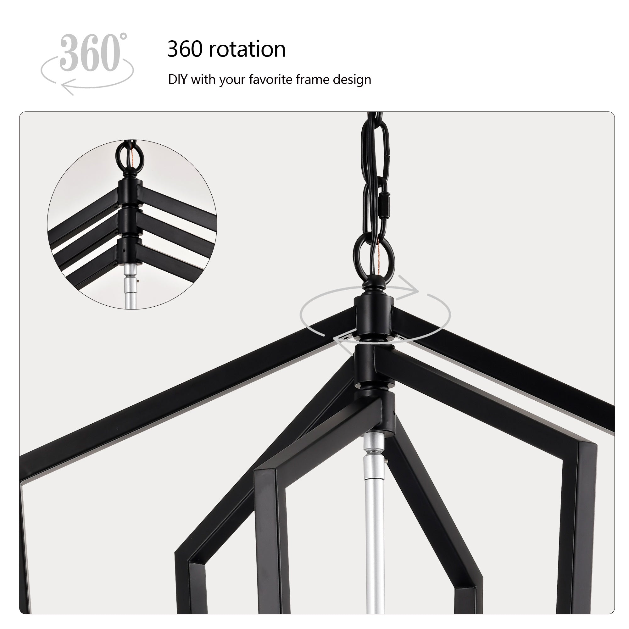 12-Light Farmhouse Kitchen Chandeliers, Matte Black And Sliver Vintage Rustic Cage Light Fixture Adjustable Height Chandeliers For Dining Room Hallway Foyer Entryway E12 Bulbs Not Included