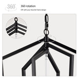 12-Light Farmhouse Kitchen Chandeliers, Matte Black And Sliver Vintage Rustic Cage Light Fixture Adjustable Height Chandeliers For Dining Room Hallway Foyer Entryway E12 Bulbs Not Included