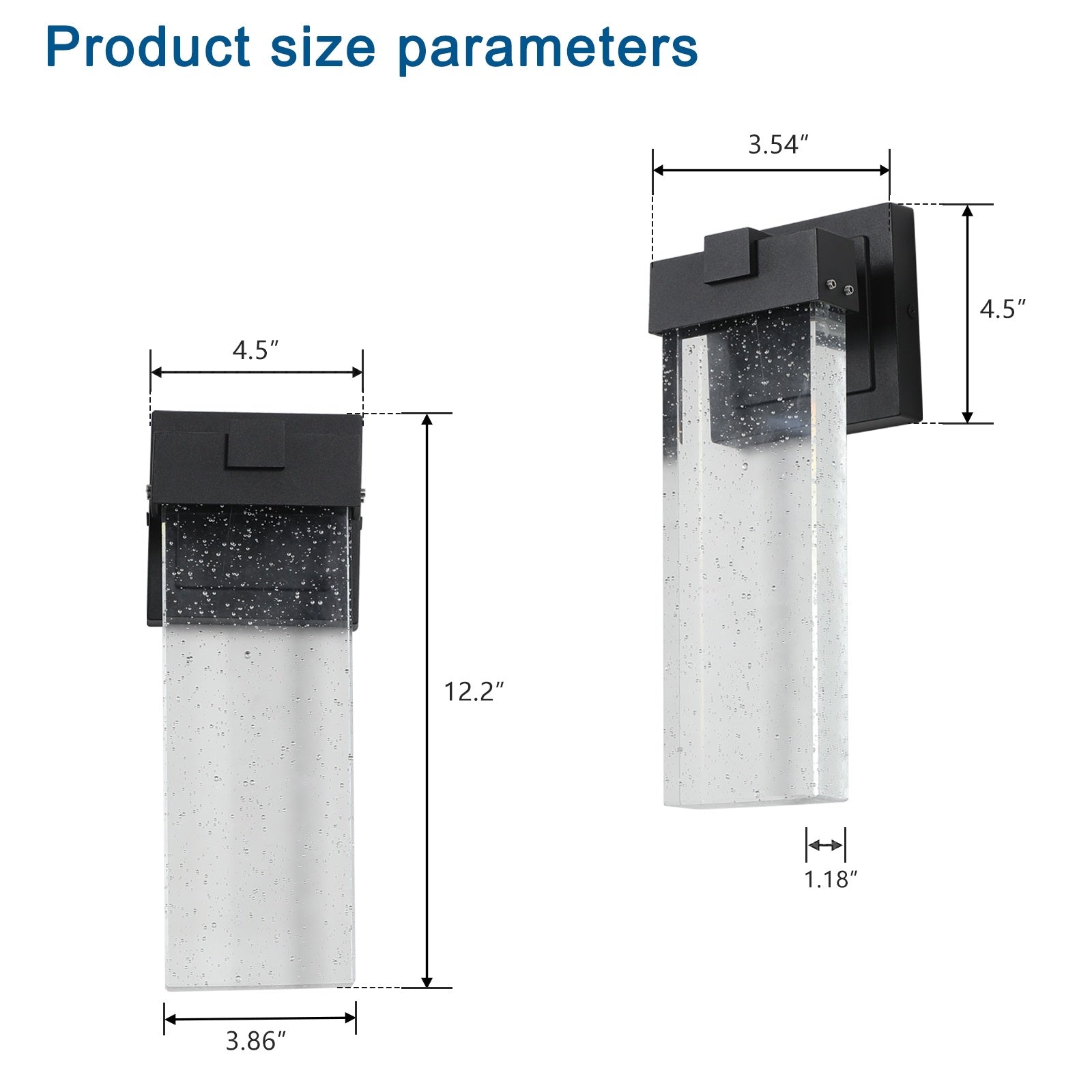 Outdoor Waterproof Transparent LED Crystal Wall Lamp  2 Packs With Light Sense