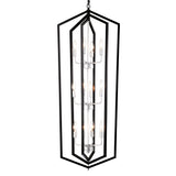12-Light Farmhouse Kitchen Chandeliers, Matte Black And Sliver Vintage Rustic Cage Light Fixture Adjustable Height Chandeliers For Dining Room Hallway Foyer Entryway E12 Bulbs Not Included