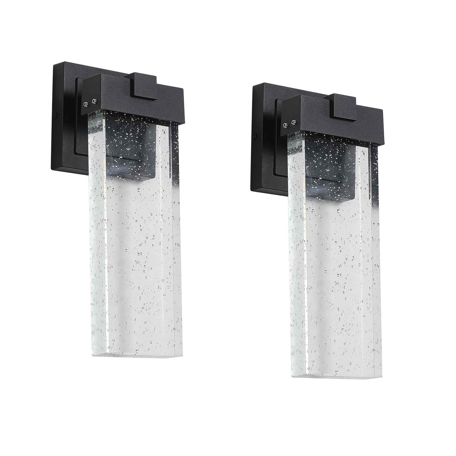 Outdoor Waterproof Transparent LED Crystal Wall Lamp  2 Packs With Light Sense
