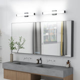 Bathroom Vanity Light Black - 25 Inch Modern Vanity Lights For Bathroom - 14W LED Bath Lights Over Mirror Cool White Light 6000K