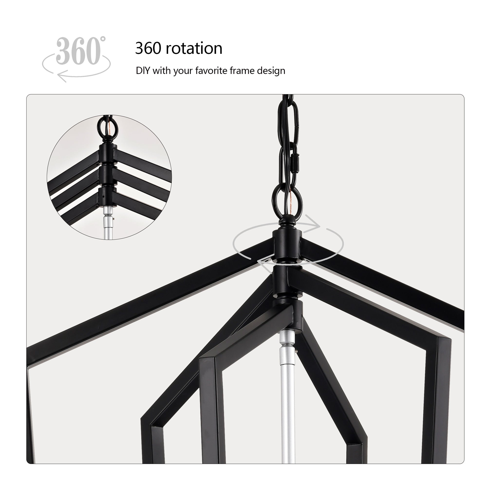 8-Light Farmhouse Kitchen Chandeliers, Matte Black And Sliver Vintage Rustic Cage Light Fixture Adjustable Height Chandeliers For Dining Room Hallway Foyer Entryway E12 Bulbs Not Included