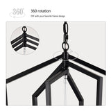 8-Light Farmhouse Kitchen Chandeliers, Matte Black And Sliver Vintage Rustic Cage Light Fixture Adjustable Height Chandeliers For Dining Room Hallway Foyer Entryway E12 Bulbs Not Included