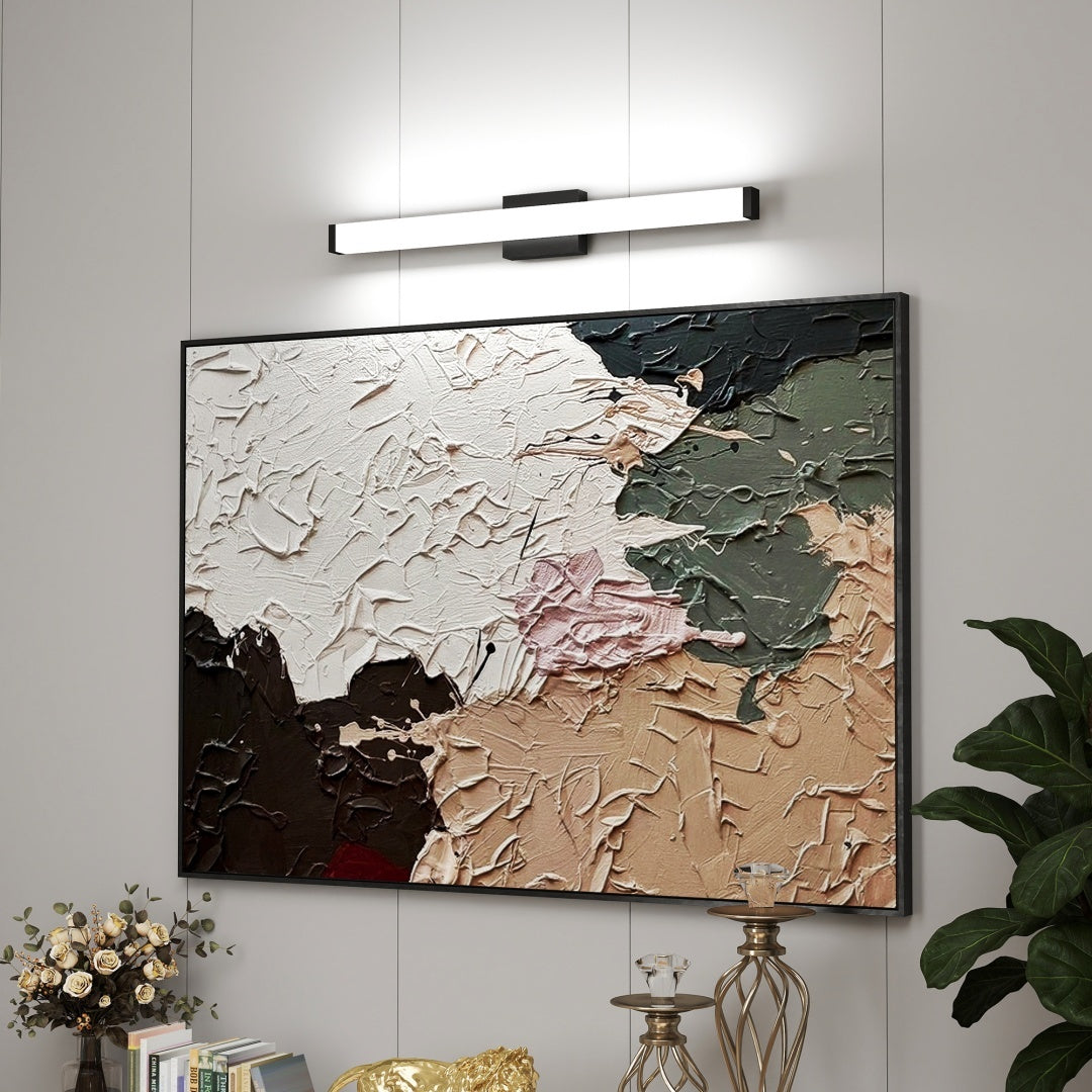 Bathroom Vanity Light Black - 33 Inch Modern Vanity Lights For Bathroom - 18W LED Bath Lights Over Mirror Cool White Light 6000K