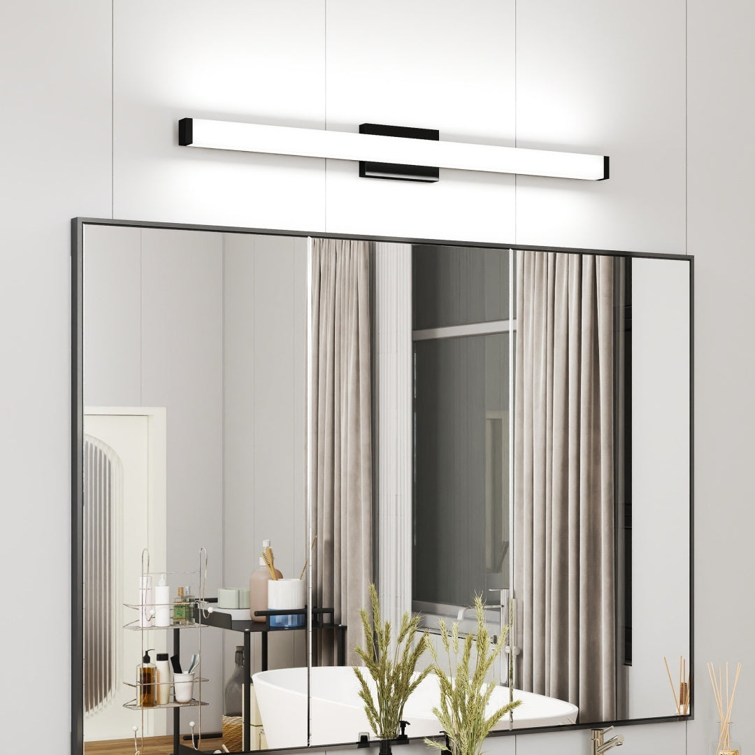 Black Modern Bathroom Light Fixtures Over Mirror 41 Inch LED Vanity Lights Bar For Bath