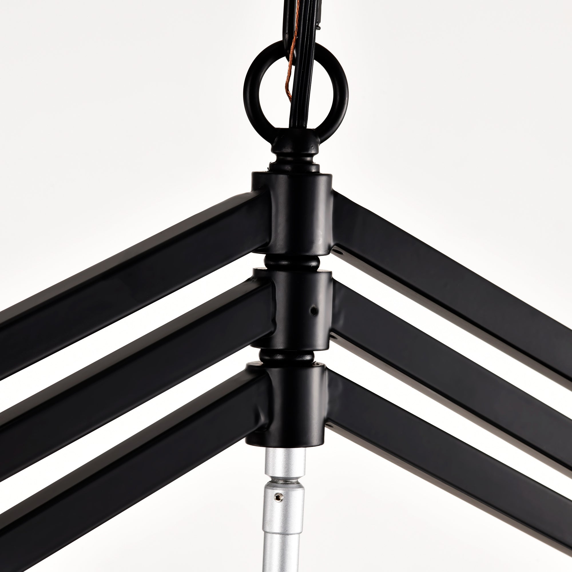 8-Light Farmhouse Kitchen Chandeliers, Matte Black And Sliver Vintage Rustic Cage Light Fixture Adjustable Height Chandeliers For Dining Room Hallway Foyer Entryway E12 Bulbs Not Included